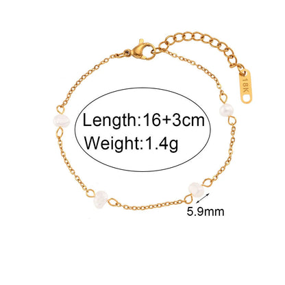Fashion Pearl Geometric Stainless Steel 18K Gold Plated Necklaces
