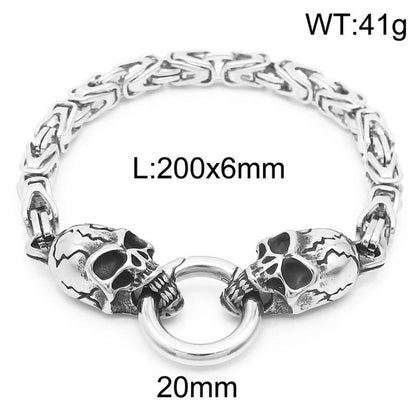 Punk Skull Titanium Steel Halloween Men's Bracelets