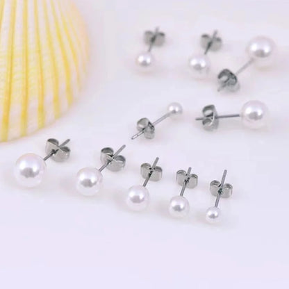 1 Pair Elegant Minimalist Streetwear Round 304 Stainless Steel Ear Studs