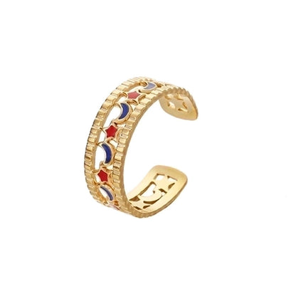 Fashion Geometric 304 Stainless Steel 18K Gold Plated Plating Open Ring