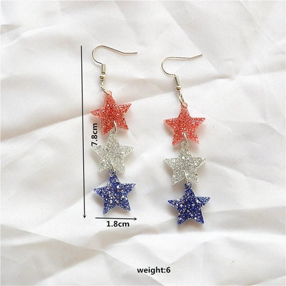 1 Pair Retro Color Block Plating Arylic Iron Aluminum Silver Plated Drop Earrings