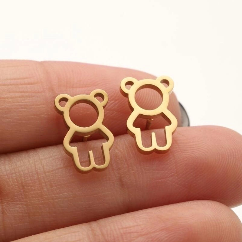 1 Pair Casual Minimalist Butterfly Umbrella Snowflake Asymmetrical Plating Hollow Out 304 Stainless Steel 18K Gold Plated Ear Studs