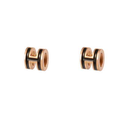 Cartoon Geometric Titanium Steel 18K Gold Plated Stud Earrings