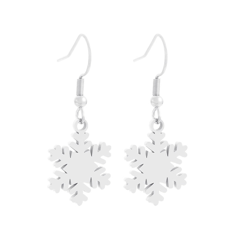 Vacation Snowflake Titanium Steel 18K Gold Plated Plating Bracelets Earrings Necklace