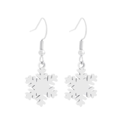 Vacation Snowflake Titanium Steel 18K Gold Plated Plating Bracelets Earrings Necklace