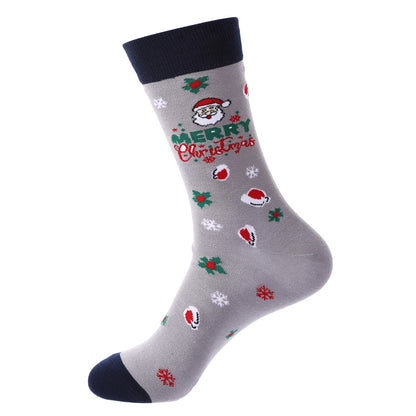 10 Pairs Haichin Christmas Mid-calf Socks For Men Trendy Brand Christmas Socks For Women Santa Claus Trendy Socks