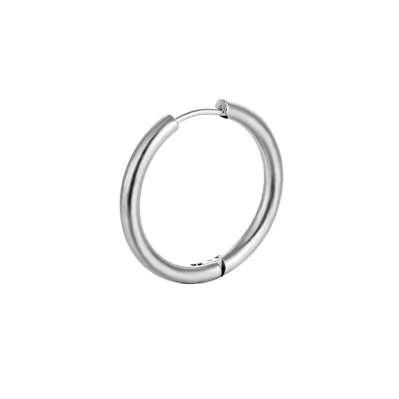 1 Piece Basic Round Plating Titanium Steel 18k Gold Plated Earrings