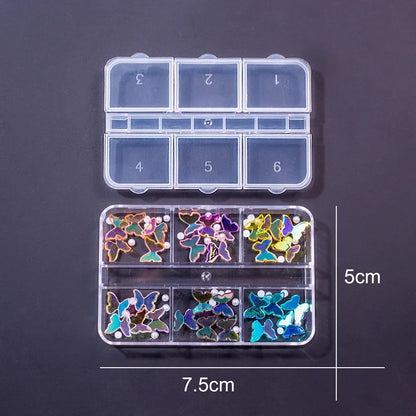 Manicure Butterfly Ornament Long Boxed Crooked Heart Cartoon Bear Bottoming Drill Christmas Bowknot Nail Ornament Ornament Mixed