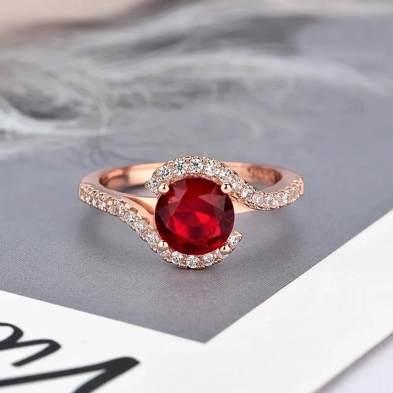 Fashion Classic Copper Plated Rose Gold Micro-set Zircon Ring