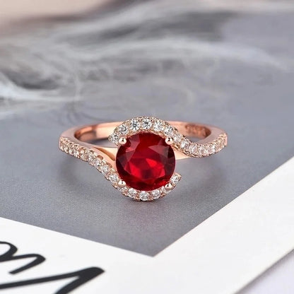 Fashion Classic Copper Plated Rose Gold Micro-set Zircon Ring