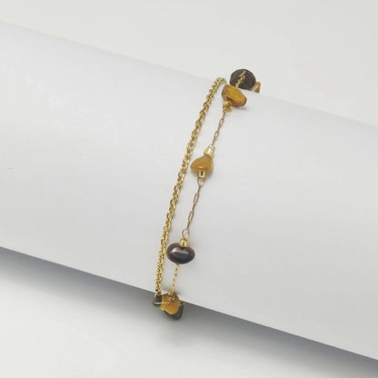 Elegant Beach Minimalist Geometric Crystal Gravel 18K Gold Plated Bracelets In Bulk