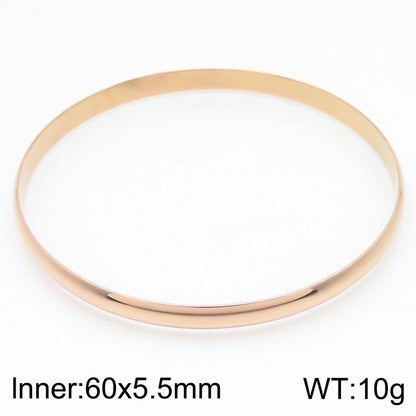 Minimalist Round Stainless Steel 18K Gold Plated Bangle In Bulk