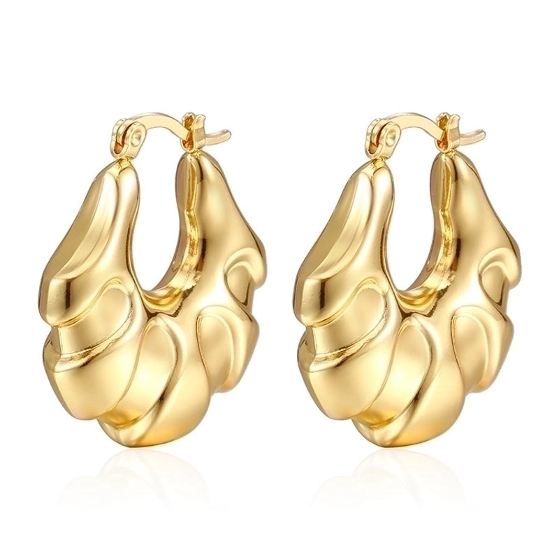 1 Pair Fashion Solid Color Plating 304 Stainless Steel 18K Gold Plated Earrings