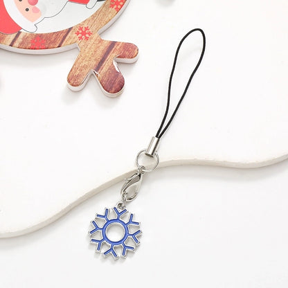 Cute Christmas Tree Snowman Snowflake Alloy Plating Christmas Bag Pendant Mobile Phone Chain