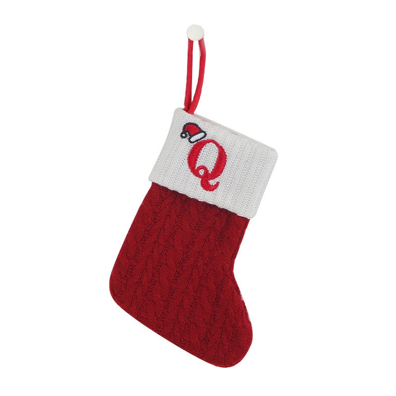 Hot Spot Foreign Trade Exquisite Christmas Socks Wool Knitted Christmas Socks Letter Socks Christmas Pendant Gift Bag