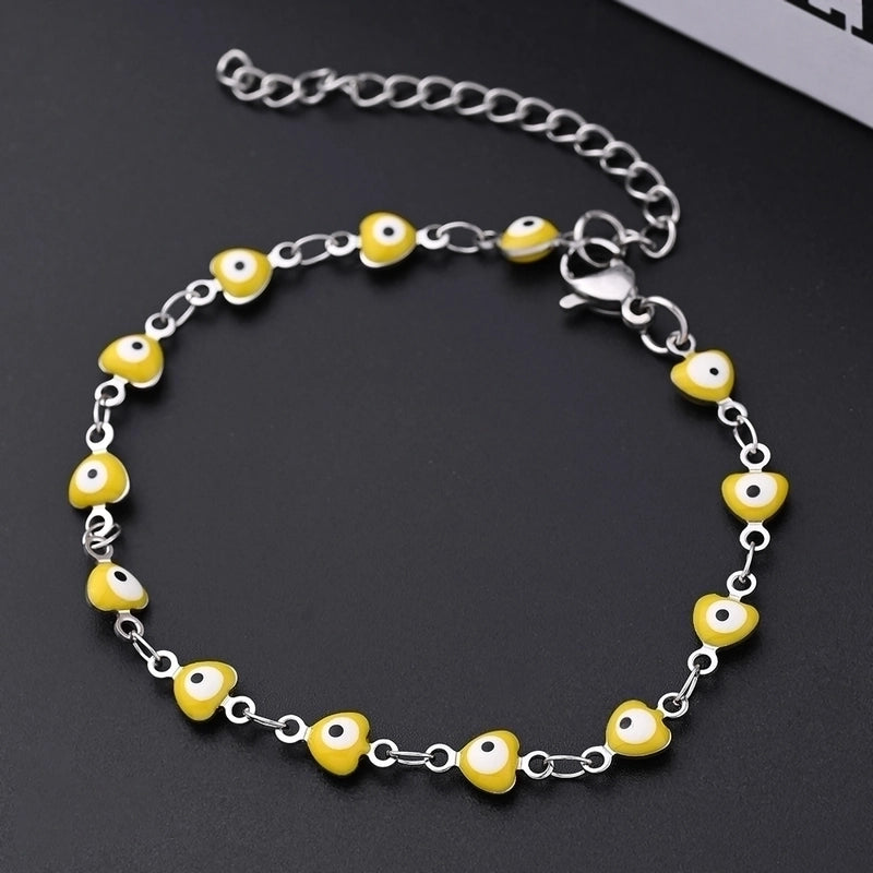 Ethnic Style Classic Style Artistic Devil's Eye Heart Shape Simple 304 Stainless Steel Bracelets In Bulk
