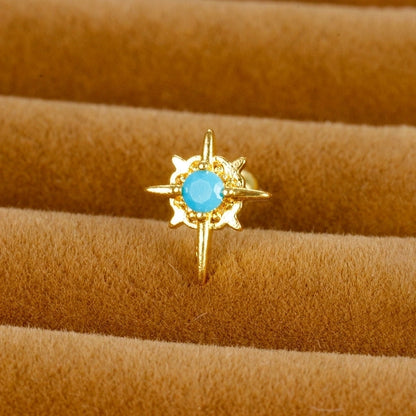 1 Piece Minimalist Geometric Flower Snake Plating Inlay Stainless Steel Rhinestones Earrings