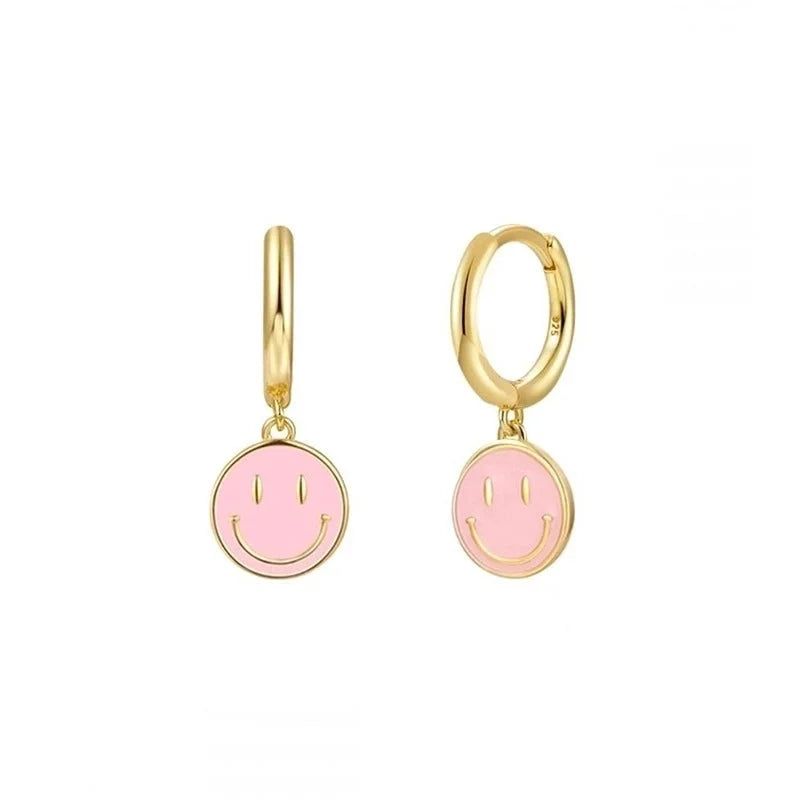 1 Pair Modern Style Classic Style Heart Shape Smile Face Copper Drop Earrings Ear Cuffs Earrings