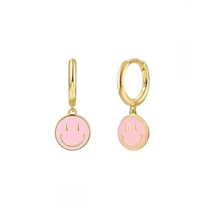 1 Pair Modern Style Classic Style Heart Shape Smile Face Copper Drop Earrings Ear Cuffs Earrings