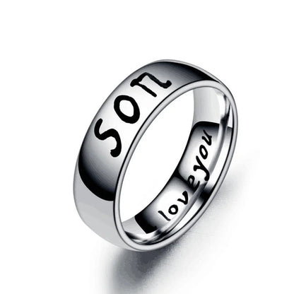 Family Member Letters Stainless Steel Ring