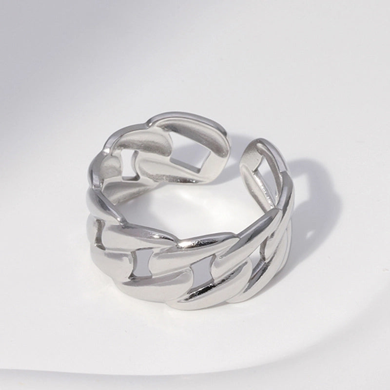 Fashion Solid Color 304 Stainless Steel 18K Gold Plated Plating Stainless Steel Rings