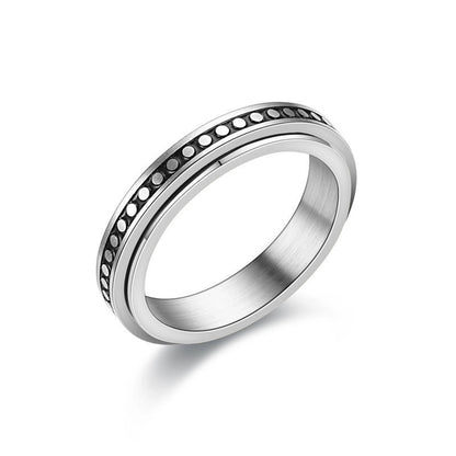 New Fashion Anti-anxiety Rotating Titanium Steel Decompression Couple Ring
