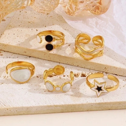 Minimalist Geometric 304 Stainless Steel Plating Open Rings