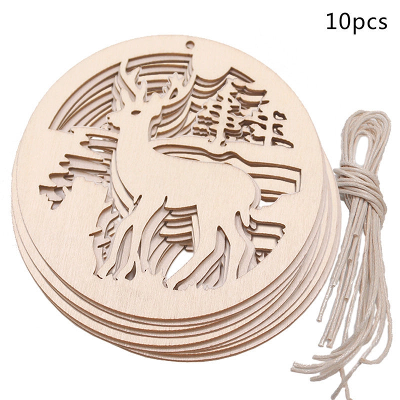 Wooden Crafts Creative Hollow Carving Christmas Tree Pendant Home Decoration Handmade DIY Holiday Decoration Props