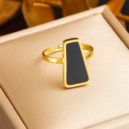 Women Ellipse Triangle Geometric Stainless Steel Electroplating Rings