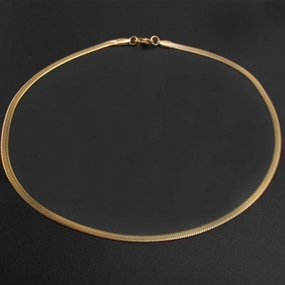Minimalist Solid Color 304 Stainless Steel White Gold Plated Gold Plated Chain Necklace