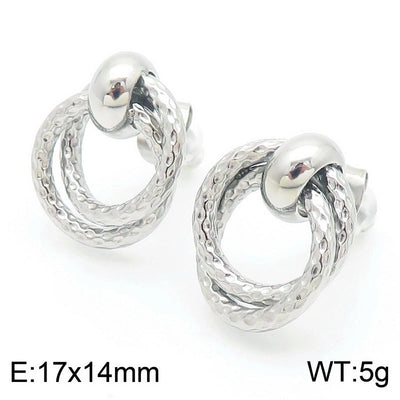 1 Pair Minimalist Circle 304 Stainless Steel 18K Gold Plated Ear Studs