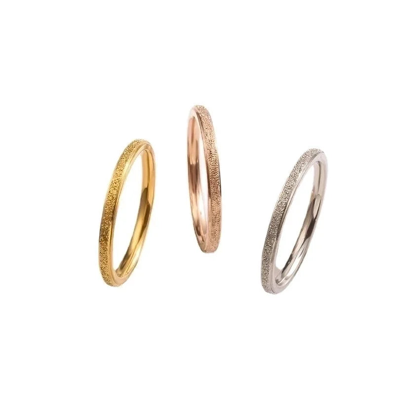 Minimalist Waves Stainless Steel Plating Rings