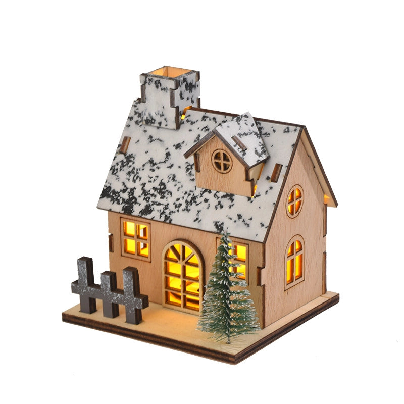 Christmas Pastoral IG Style House Wood Party Festival Ornaments