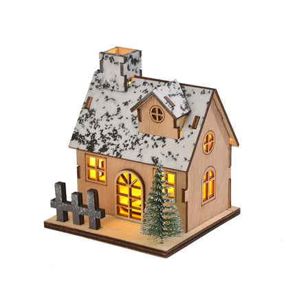 Christmas Pastoral IG Style House Wood Party Festival Ornaments