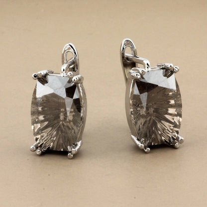 1 Pair Minimalist Classic Style Solid Color Inlay Copper Artificial Gemstones Earrings