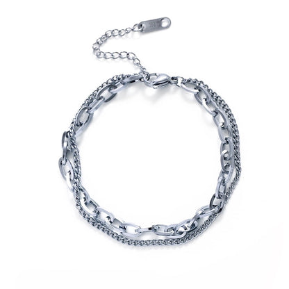 Vintage Style Geometric 304 Stainless Steel 18K Gold Plated Stainless Steel Bracelets In Bulk