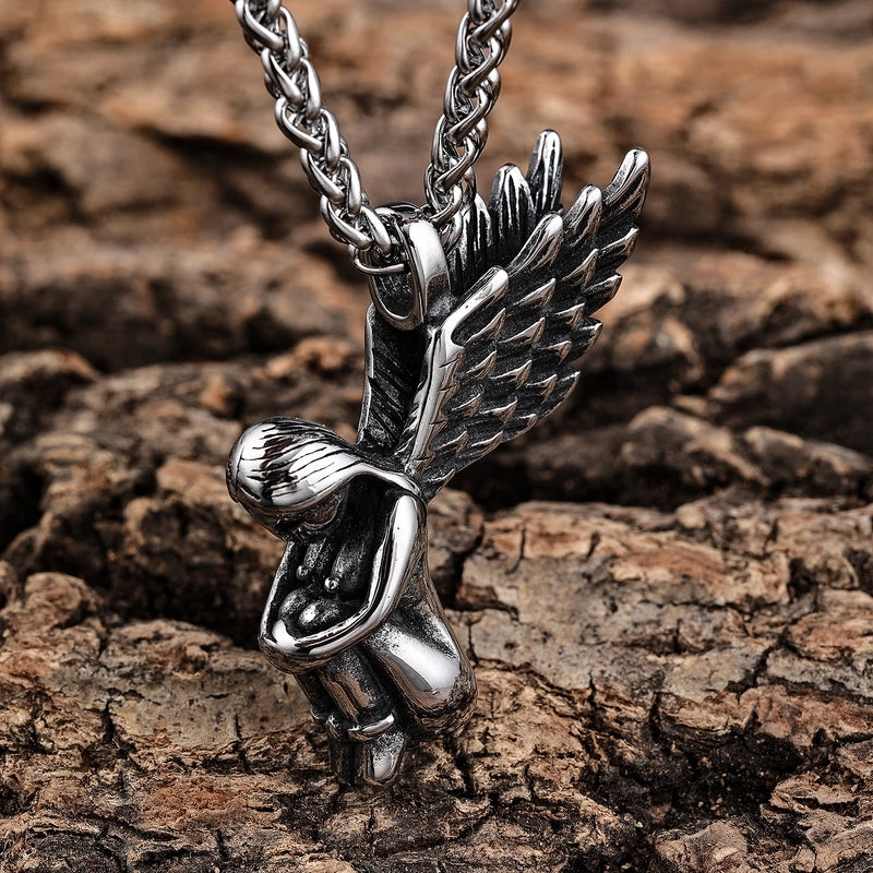 Retro Punk Angel Mask 304 Stainless Steel Carving Halloween Men'S