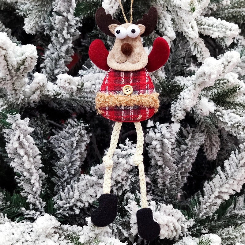 Cross-border Christmas Decorations Christmas Tree Pendant Snowflake Hanging Ball Pine Cone Gift Bag Christmas Old Man Small Drum Butterfly