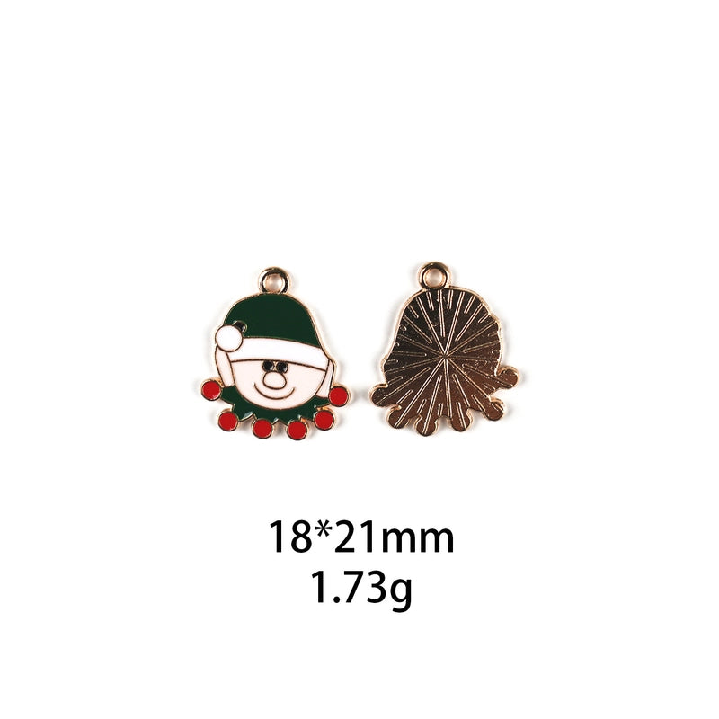 10 PCS/Package Zinc Alloy Christmas Hat Christmas Socks Pendant Jewelry Accessories
