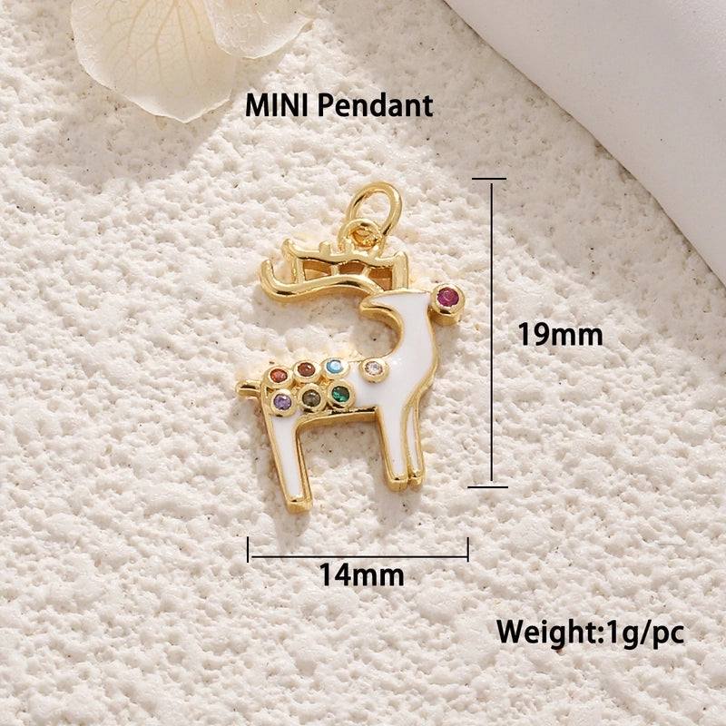 1 Piece 12*17mm 15 * 20mm 18 * 22mm Copper Christmas Tree Flower Snowflake Jewelry Accessories Pendant