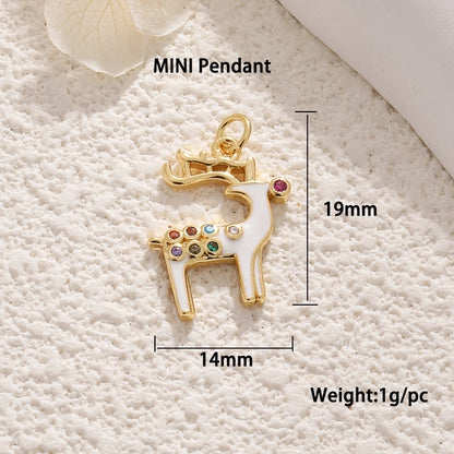 1 Piece 12*17mm 15 * 20mm 18 * 22mm Copper Christmas Tree Flower Snowflake Jewelry Accessories Pendant