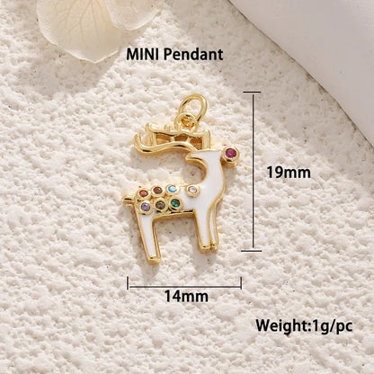 1 Piece 12*17mm 15 * 20mm 18 * 22mm Copper Christmas Tree Flower Snowflake Jewelry Accessories Pendant