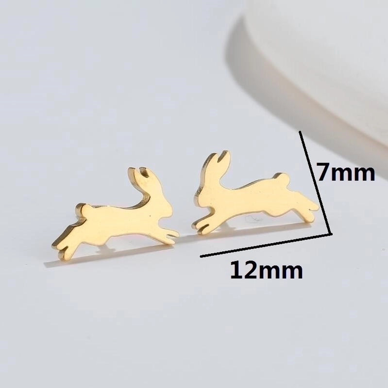 1 Pair Fashion Animal 304 Stainless Steel 18K Gold Plated Ear Studs