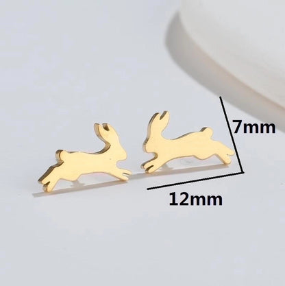 1 Pair Fashion Animal 304 Stainless Steel 18K Gold Plated Ear Studs
