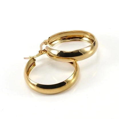 1 Pair Fashion Round Plating 304 Stainless Steel 18K Gold Plated Stainless Steel Earrings