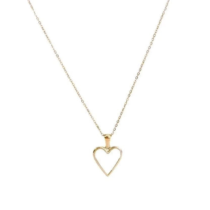 3 Pieces Fashion Heart Shape 304 Stainless Steel Shell 16K Gold Plated White Gold Plated Gold Plated Inlay Earrings Necklace