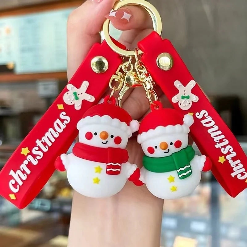 Cute Letter PVC Christmas Women's Keychain