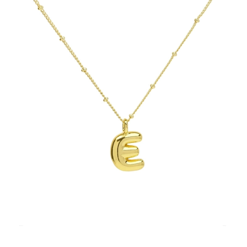 Copper Brass Minimalist Letter Pendant Necklace