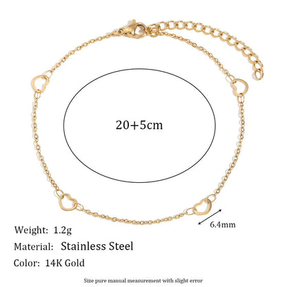 Women Minimalist Heart Anklets