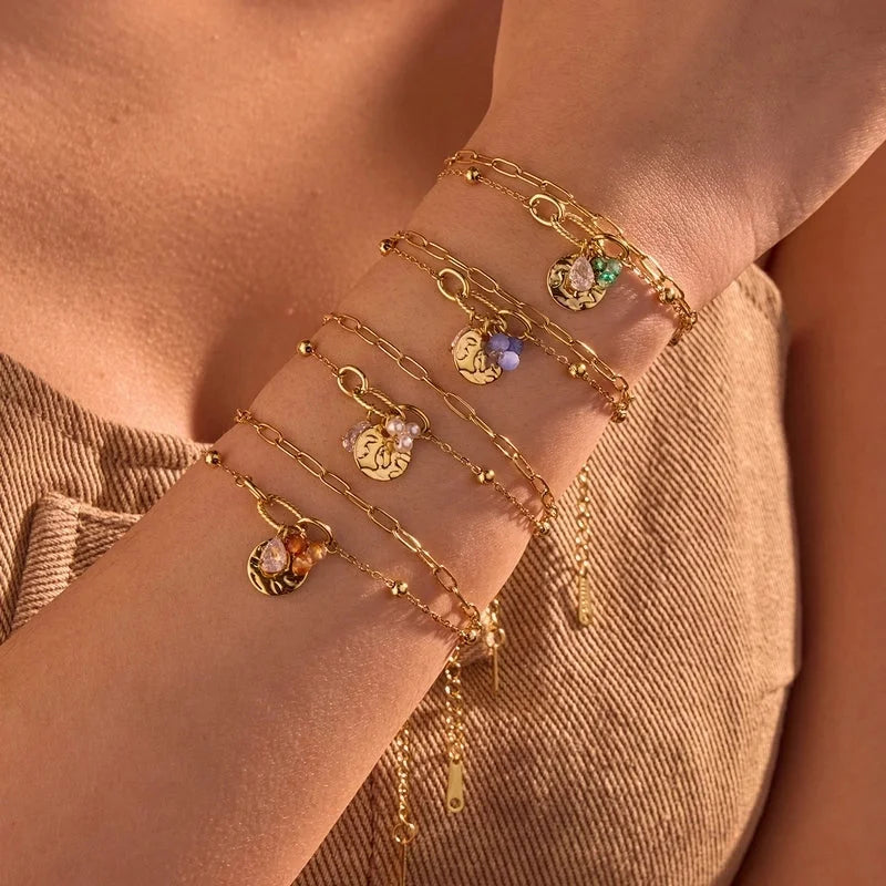 Casual Elegant Geometric 304 Stainless Steel Paperclip Chain Cable Chain Bracelets In Bulk